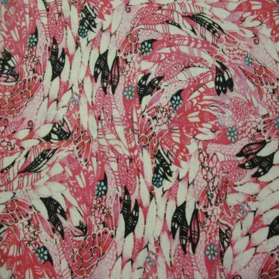 Fat Quarter (18 x 22) Fancy Flamingo Feathers Pinks Black White Digital Printed Cotton Fabric FQ