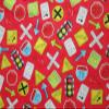 Sizes: Half Yard (18 x 44) Road Signs Construction Railroad Sign RED Cotton Fabric BTHY view 1