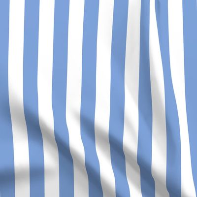 Spoonflower Fabric - Stripes Blue Vertical Printed on Organic Cotton Sateen Fabric Fat Quarter - Sewing Quilting Apparel Home Decor