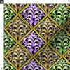 Spoonflower Fabric - Mardi Gras Green Purple Gold Celebrate Carnival Printed on Denim Fabric Fat Quarter - Bottomweight Apparel Home Decor Upholstery view 3