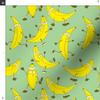 Spoonflower Fabric - Exercise Banana Blue Yellow Fruit Kids Funny Novelty Printed on Minky Fabric by The Yard - Sewing Baby Blankets Quilt Backing Plush view 3