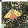 Spoonflower Fabric - Moths Butterflies Green Leaves Nature Botanical Fantasy Garden Insects Printed on Petal Signature Cotton Fabric by The Yard - Sewing Quilting Apparel Crafts Decor view 3