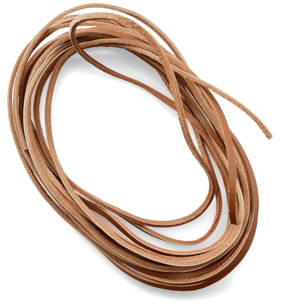 Ruiwaer 4.6M Flat Cowhide Rope 3mm Width Genuine Leather Strip Cord Braiding String for Arts, Hand Crafts, Handmade Jewelry Crafting