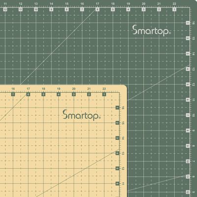 SMARTOP 24"x18" 3 Layers Self-Healing Cutting Mat, Double-Faced,Non-Slip Non-Reflective, Good For Quilting, Crafts, Sewing, Scrapbooking, Molandi Green Molandi Yellow (Molandi Green)