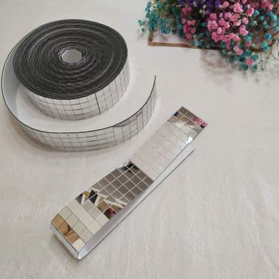 2000pcs Mini 0.4 x 0.4 inch Mirror Squares Self-Adhesive,Real Glass Mirror Roll, Decorative Mirror Sticker Sheet DIY Accessory Mirrors Mosaic Tiles (Mirror Silver, 5 Meters)