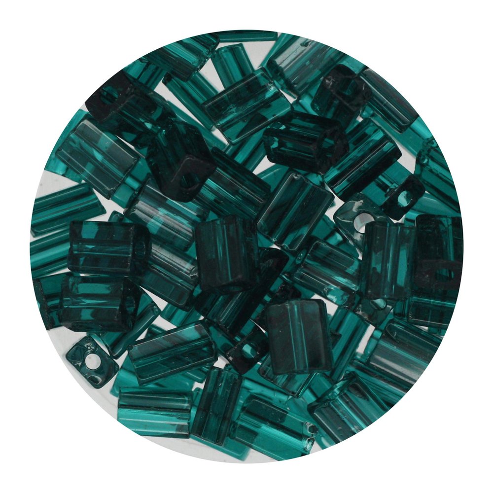 Emerald Green Transparent Rectangle Beads 5mm x 3mm Czech Glass pk/200