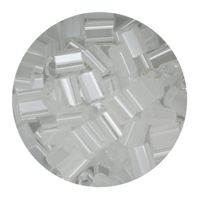 White Luster Rectangle Beads 5mm x 3mm Czech Glass pk/200
