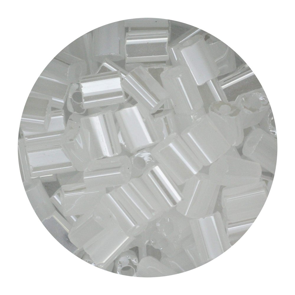 White Luster Rectangle Beads 5mm x 3mm Czech Glass pk/200