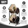 MODERN VINYL Record Holder - Vinyl Record Storage Rack 2 Tier - Matte Black Metal - 160-200 LP Storage - Quick Assembly - Vinyl Display, Storage - Organize Albums Book, Magazine Files view 2