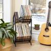 MODERN VINYL Record Holder - Vinyl Record Storage Rack 2 Tier - Matte Black Metal - 160-200 LP Storage - Quick Assembly - Vinyl Display, Storage - Organize Albums Book, Magazine Files view 3
