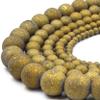 Druzy Glass Beads | Frosted Metallic Round Shaped Glass Beads | Titanium Coated Glass Bead 14mm Gold view 1