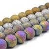 Druzy Glass Beads | Frosted Metallic Round Shaped Glass Beads | Titanium Coated Glass Bead 14mm Gold view 3