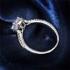 925 Sterling Silver Shiny Full Diamond Gemstone Ring 1 Carat Halo Solitaire Round Cubic Zirconia Promise CZ Engagement Wedding Band Classic Four Prong Ring (9) view 2