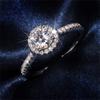925 Sterling Silver Shiny Full Diamond Gemstone Ring 1 Carat Halo Solitaire Round Cubic Zirconia Promise CZ Engagement Wedding Band Classic Four Prong Ring (9) view 3