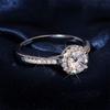 925 Sterling Silver Shiny Full Diamond Gemstone Ring 1 Carat Halo Solitaire Round Cubic Zirconia Promise CZ Engagement Wedding Band Classic Four Prong Ring (9) view 4