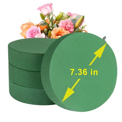 Crafare 7.5 Inch 4pcs Round Floral Foam Blocks Green Foam Bricks Wet for Flower Arrangements Wedding Birthday Party Decorations