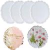 Resin Coaster Molds, 4 Pcs Silicone Agate Coaster Molds for DIY Making Resin Coasters, Cups Mat (Flower) view 1