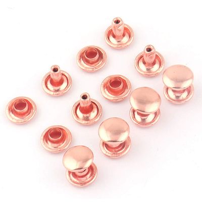 8mm Rose Gold Double Cap Rivets,Metal Button Round Jewelry Rapid Rivet,Rivet Studs for Purse Bag Handbag Shoes Jeans Belts Leather Craft DIY 50PCS