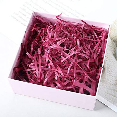 Kubert Basket Grass Craft Shredded Tissue Raffia Gift Filler Paper Shreds for DIY Gift Packaging Easter Basket Filling Egg Stuffer Party Supplies Accessories Decoration, 100g, 3.5 Oz (Burgundy)