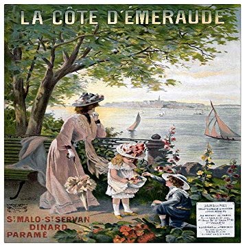 Gnrique Cote d'Emeraude Saint Malo Poster Reproduction on Watercolour Canson Paper 300 g High Quality Format 60 x 90 cm (50 x 70 cm Possible at 70 on Request)