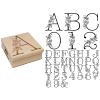 Rose Typewriter Font Letter Number Square Rubber Stamp for Stamping Crafting - Letter C - 1.75in Medium view 1