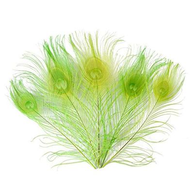 100Pcs/lot Colored Dyeing Lvory White Peacock Feathers for Decoration 25-32CM 10-13inch Crafts Peacock Feather Decor