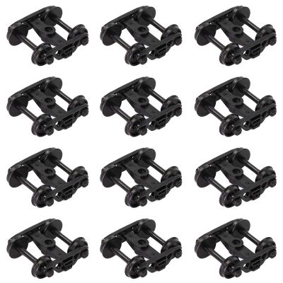Evemodel 12pcs Model Train Bogie with Plastic Wheels 1:87 HO Scale 33" Model Railway Accessories (Style A)