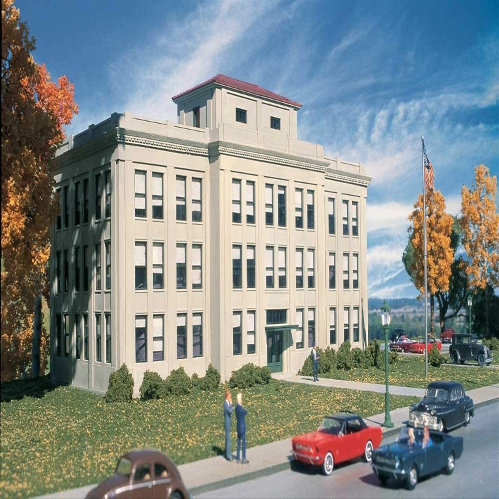 Walthers Cornerstone HO Scale Ford(R) Central Office Building - Kit - 13-1/2 x 6-1/2 x 7-1/4" 34.2 x 16.5 x 18.4cm