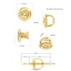 10k Solid Yellow Gold Replacement Pair Earring Screw Back Backings Only Single Pair Set view 3