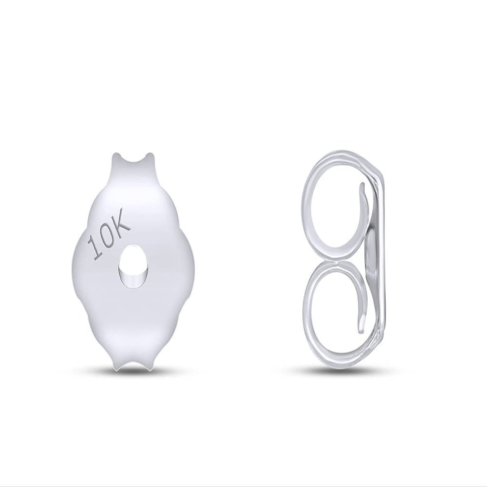 10k Solid White Gold Replacement Pair Earring Push Back Backings Only Single Pair Set