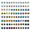 JJGQAZ 120pcs(60pairs) 10mm Mixed Style Round Glass Dragon Eye Owl Cat Eyes Gem Cover Dome Cabochons for DIY Jewelry Making Doll Eyes Making view 1