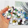 JJGQAZ 120pcs(60pairs) 10mm Mixed Style Round Glass Dragon Eye Owl Cat Eyes Gem Cover Dome Cabochons for DIY Jewelry Making Doll Eyes Making view 3