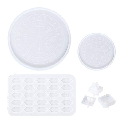 Cheriswelry 6pcs Resin Casting Molds Silicone Rune Stones Divination Mat Silicone Molds Dice Tray Mold Stones Resin Mold for Astrology Board Resin Crafting Polymer Clay Jewelry DIY