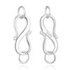 5pcs Adabele Authentic 925 Sterling Silver S Hook Eye Clasp 19.8mm with Closed Rings Hypoallergenic Nickel Free for DIY Jewelry Making SS166-3 view 1