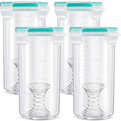 Touch up Paint Container Touch up Cups Paint Storage Cups with Lids Storage Containers Airtight Container with Stainless Steel Mixing Ball for Repainting Leftover, 13 oz(4 Pieces)
