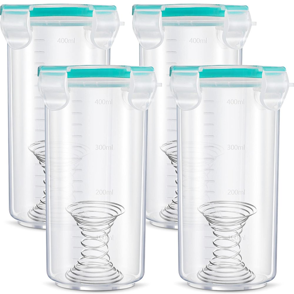 Touch up Paint Container Touch up Cups Paint Storage Cups with Lids Storage Containers Airtight Container with Stainless Steel Mixing Ball for Repainting Leftover, 13 oz(4 Pieces)