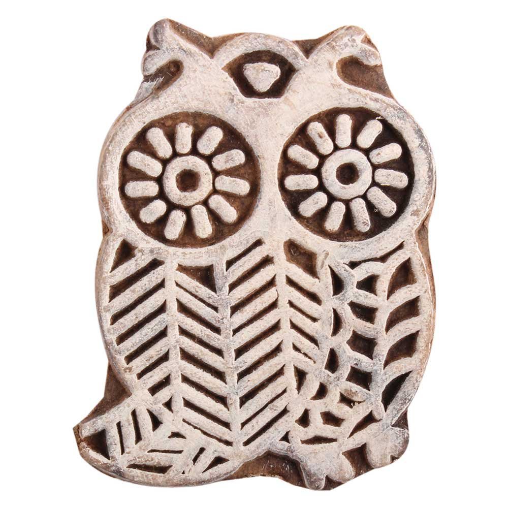 Indian Shelf Vocalforlocal Handmade Brown Set of 1 New Wooden Printing Block