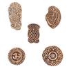 Indian Shelf Vocalforlocal Handmade Brown Set of 5 New Mix Wooden Printing Blocks view 1