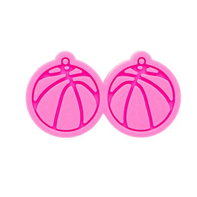 Shiny Glossy Basketball Shape Earrings Mold Ball Style Resin Silicone Keychain Mold for DIY Women Fashion Jewellery Resin Casting Molds Epoxy Resin Handmade Jewellery Making Pendant Craft, Size M