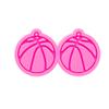 Shiny Glossy Basketball Shape Earrings Mold Ball Style Resin Silicone Keychain Mold for DIY Women Fashion Jewellery Resin Casting Molds Epoxy Resin Handmade Jewellery Making Pendant Craft, Size M view 1