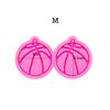 Shiny Glossy Basketball Shape Earrings Mold Ball Style Resin Silicone Keychain Mold for DIY Women Fashion Jewellery Resin Casting Molds Epoxy Resin Handmade Jewellery Making Pendant Craft, Size M view 2