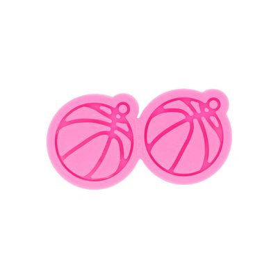 Shiny Glossy Basketball Shape Earrings Mold Ball Style Resin Silicone Keychain Mold for DIY Women Fashion Jewellery Resin Casting Molds Epoxy Resin Handmade Jewellery Making Pendant Craft, Size S