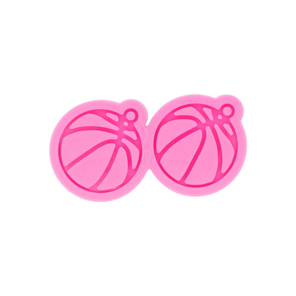Shiny Glossy Basketball Shape Earrings Mold Ball Style Resin Silicone Keychain Mold for DIY Women Fashion Jewellery Resin Casting Molds Epoxy Resin Handmade Jewellery Making Pendant Craft, Size S