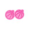 Shiny Glossy Basketball Shape Earrings Mold Ball Style Resin Silicone Keychain Mold for DIY Women Fashion Jewellery Resin Casting Molds Epoxy Resin Handmade Jewellery Making Pendant Craft, Size S view 1
