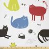 Ambesonne Kitten Fabric by The Yard, Wool Ball Cat Bowl Food Fishbone Paws Pet Symbols in Rhythmic Composition, Stretch Knit Fabric for Clothing Sewing and Arts Crafts, 10 Yards, White and Multicolor view 1
