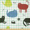 Ambesonne Kitten Fabric by The Yard, Wool Ball Cat Bowl Food Fishbone Paws Pet Symbols in Rhythmic Composition, Stretch Knit Fabric for Clothing Sewing and Arts Crafts, 10 Yards, White and Multicolor view 2