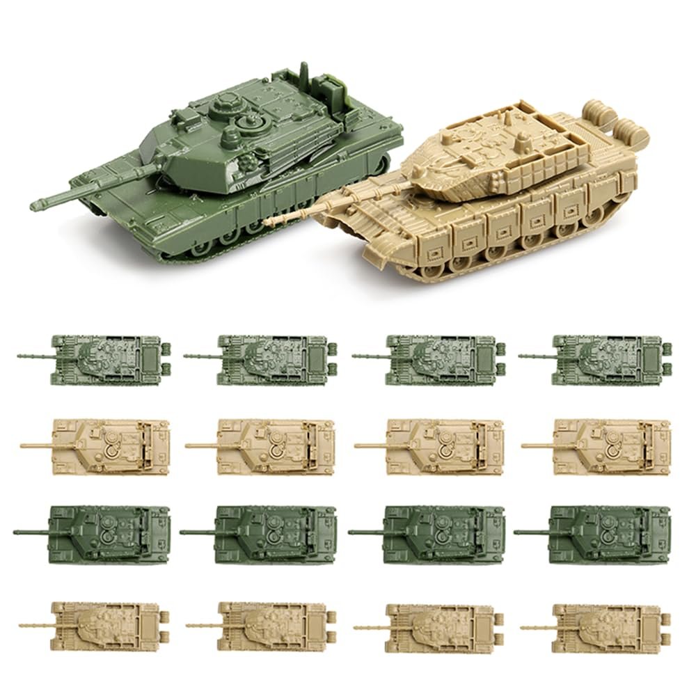 ViiKONDO 1/144 Scale Toy Tank Model Kit Military Vehicle China Type 99 vs US M1A2 Army Assembly Tabletop Wargame Diorama Hobby Building 16PCS