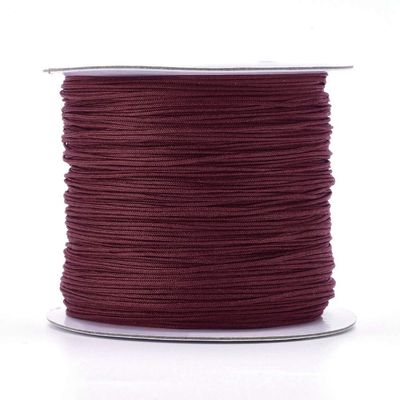 Pandahall 142Yards Nylon Beading Cord 0.6mm Braided Nylon Beading String Thread Chinese Knotting Cord with Plastic Spool for Knotting Braiding Beading Jewelry Making (Dark Red)