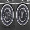 Grey - Wash Dry Wreath Vinyl Decals - Skinny Farmhouse Washer Dryer Laundry Room Decor - Die Cut Stickers - Each 12w x 12h inches view 1