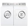 Grey - Wash Dry Wreath Vinyl Decals - Skinny Farmhouse Washer Dryer Laundry Room Decor - Die Cut Stickers - Each 12w x 12h inches view 3